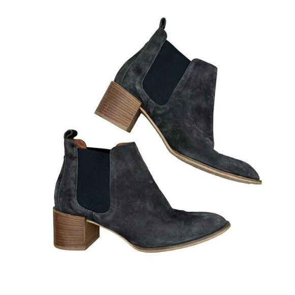 Everlane Womens Gray Suede Leather Pointed Toe Western Ankle Boot Sz 7.5 - Picture 2 of 8